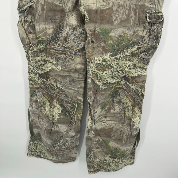 Vintage y2k Women's Green Camo Realtree Girl Baggy Wide Leg Cargo Pants Sz 34 - Picture 7 of 8